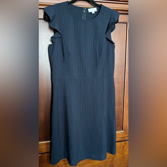 Loft Outlet Navy Pinstripe Dress, Size 8 - Picture 5 of 8